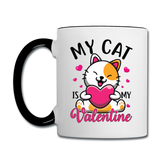 My Cat Is My Valentine v2 - Contrast Coffee Mug - white/black