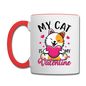 My Cat Is My Valentine v2 - Contrast Coffee Mug - white/red