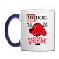 My Dog Is My Valentine v2 - Contrast Coffee Mug - white/cobalt blue