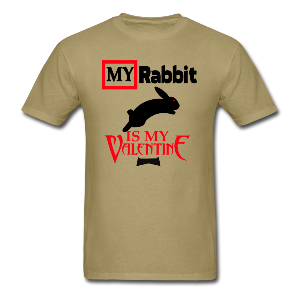 My Rabbit Is My Valentine v1 - Unisex Classic T-Shirt - khaki