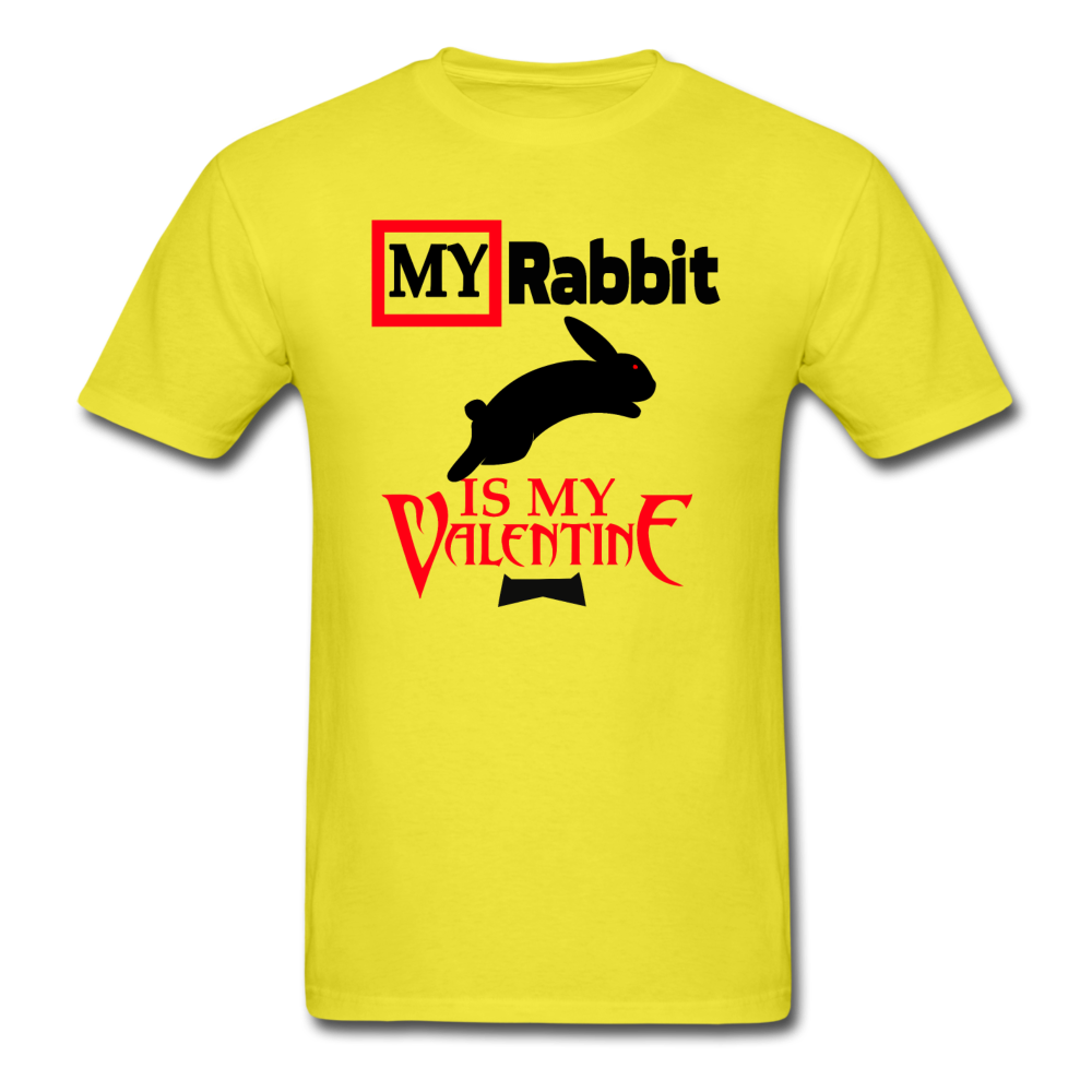 My Rabbit Is My Valentine v1 - Unisex Classic T-Shirt - yellow