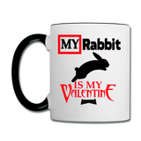 My Rabbit Is My Valentine v1 - Contrast Coffee Mug - white/black