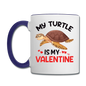 My Turtle Is My Valentine v1 - Contrast Coffee Mug - white/cobalt blue