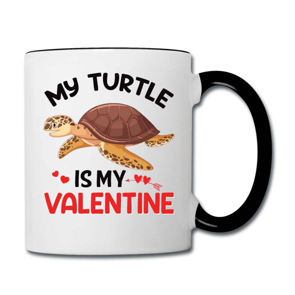 My Turtle Is My Valentine v1 - Contrast Coffee Mug - white/black