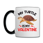 My Turtle Is My Valentine v1 - Contrast Coffee Mug - white/black