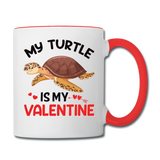 My Turtle Is My Valentine v1 - Contrast Coffee Mug - white/red