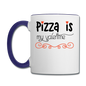 Pizza Is My Valentine v2 - Contrast Coffee Mug - white/cobalt blue