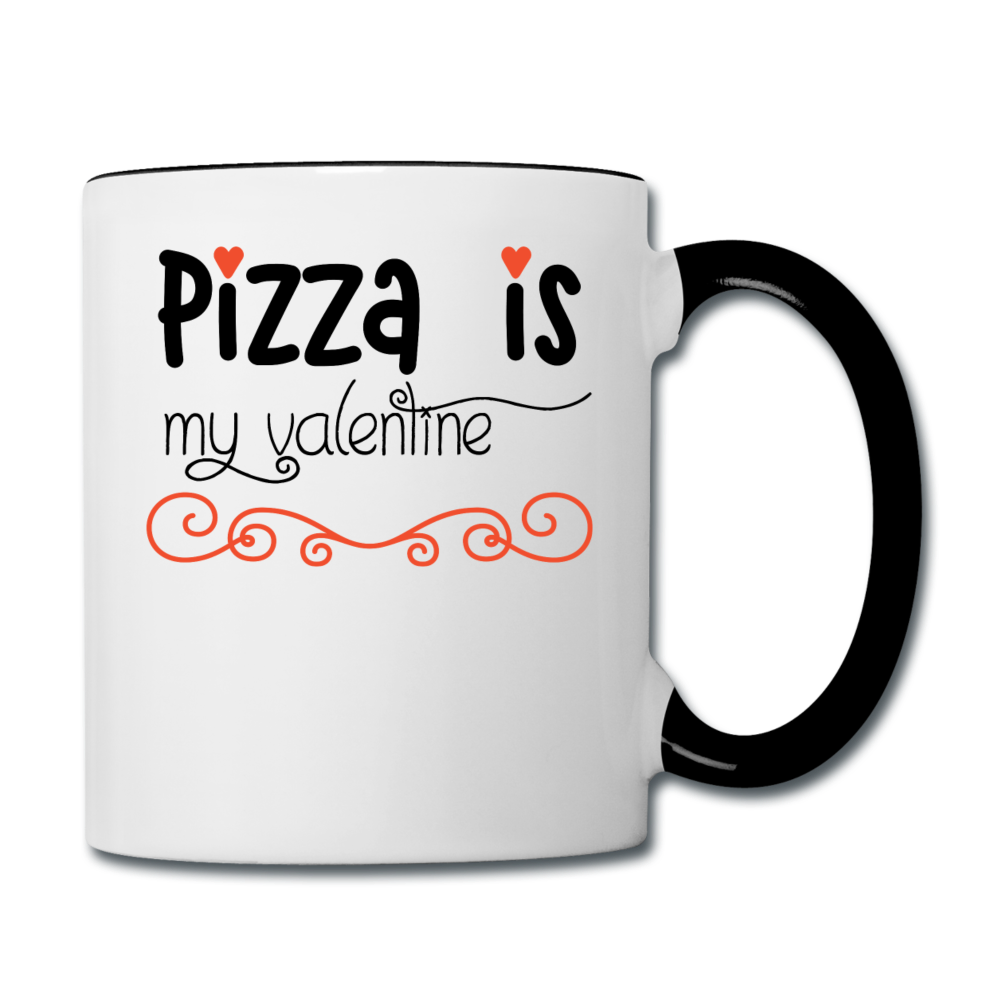 Pizza Is My Valentine v2 - Contrast Coffee Mug - white/black