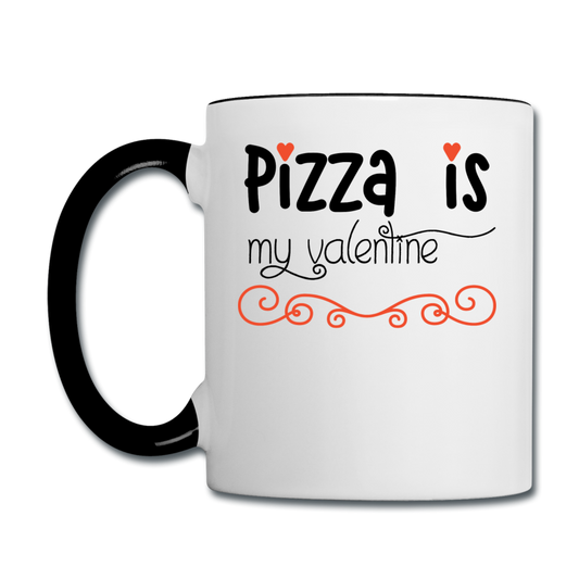 Pizza Is My Valentine v2 - Contrast Coffee Mug - white/black