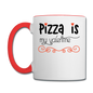 Pizza Is My Valentine v2 - Contrast Coffee Mug - white/red