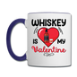 Whiskey Is My Valentine v2 - Contrast Coffee Mug - white/cobalt blue