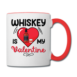 Whiskey Is My Valentine v2 - Contrast Coffee Mug - white/red