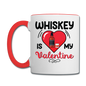 Whiskey Is My Valentine v2 - Contrast Coffee Mug - white/red