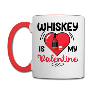 Whiskey Is My Valentine v2 - Contrast Coffee Mug - white/red