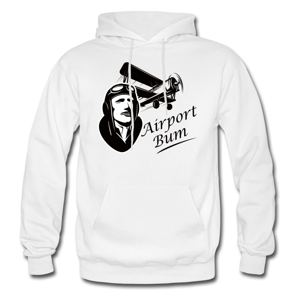 Airport Bum - Gildan Heavy Blend Adult Hoodie - white