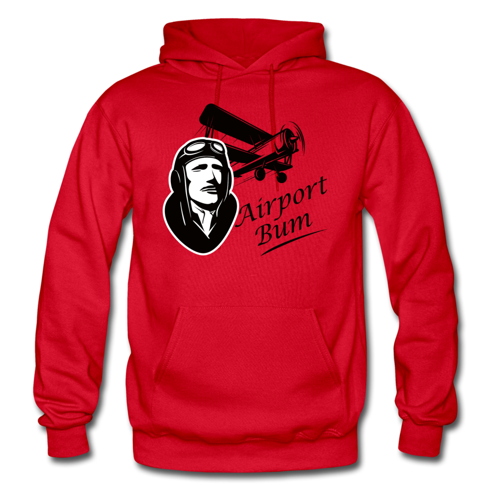 Airport Bum - Gildan Heavy Blend Adult Hoodie - red