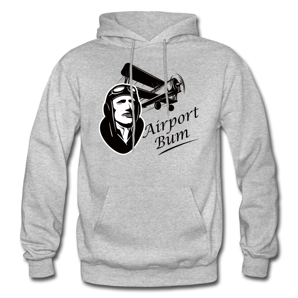 Airport Bum - Gildan Heavy Blend Adult Hoodie - heather gray