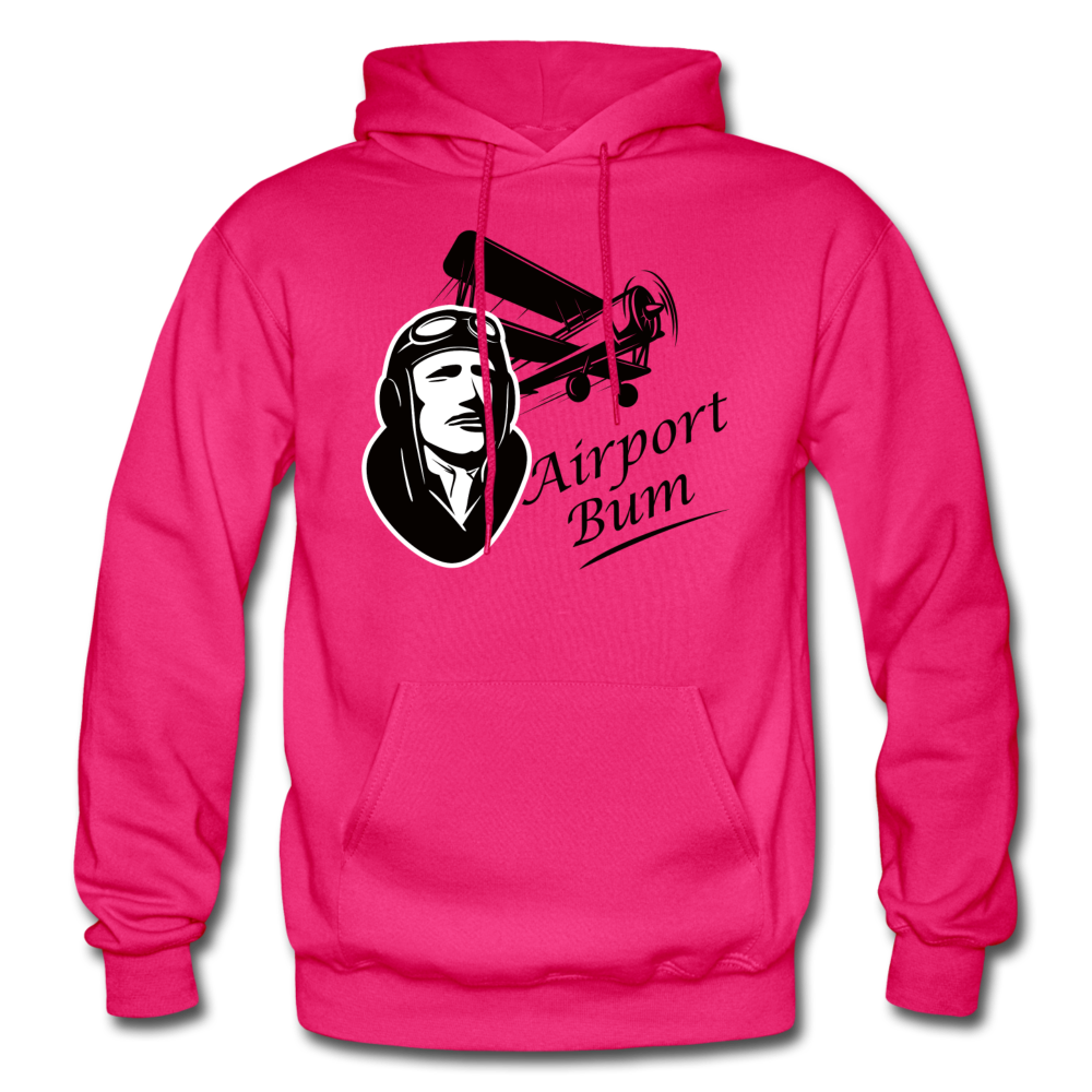 Airport Bum - Gildan Heavy Blend Adult Hoodie - fuchsia