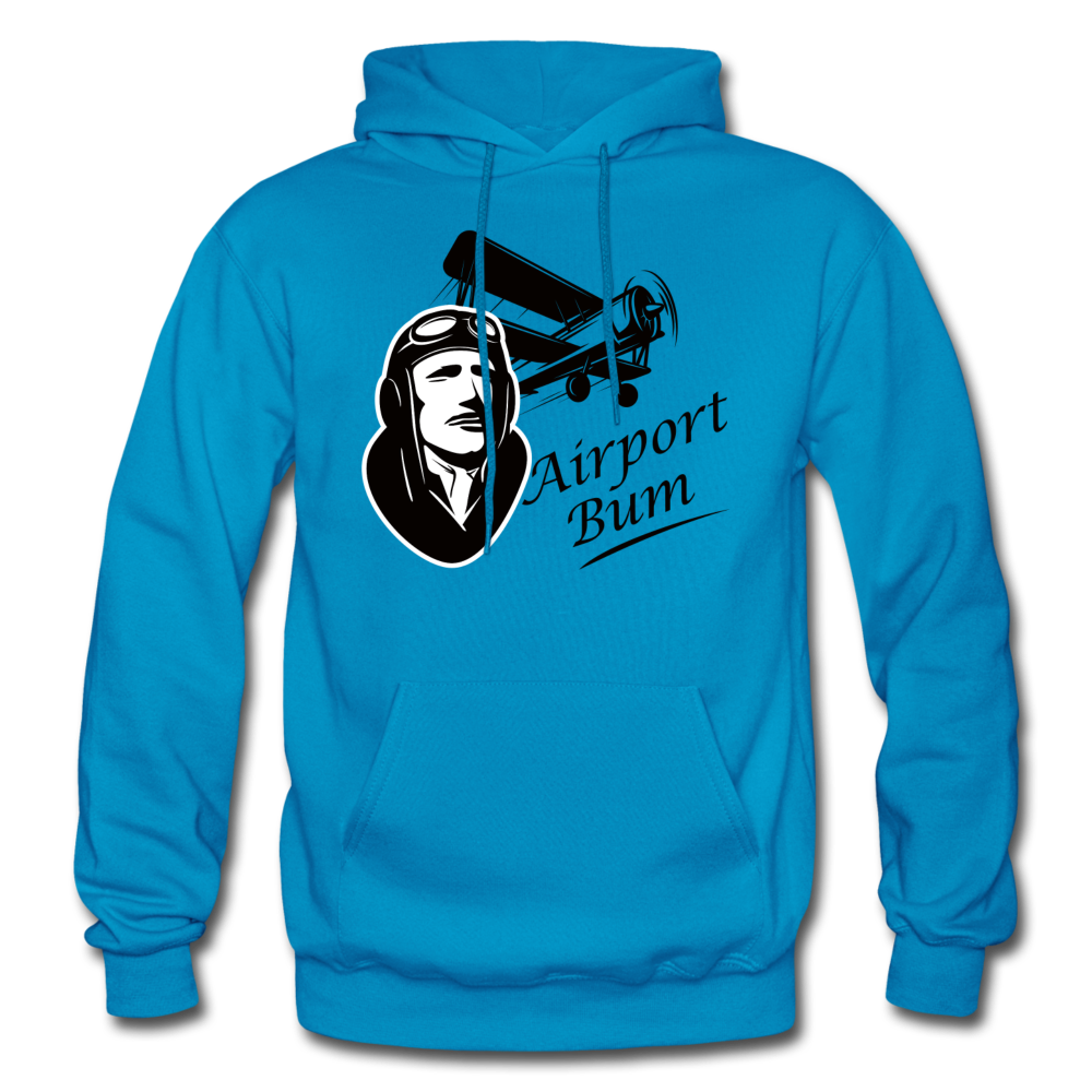 Airport Bum - Gildan Heavy Blend Adult Hoodie - turquoise