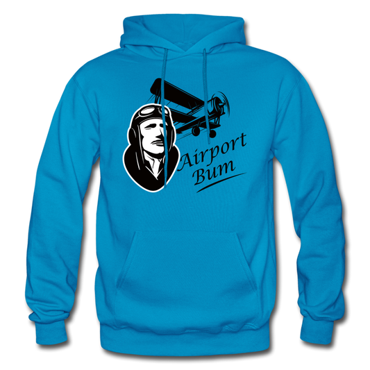 Airport Bum - Gildan Heavy Blend Adult Hoodie - turquoise