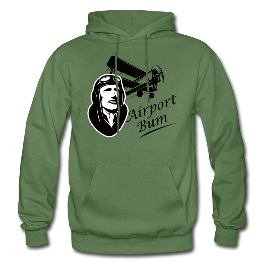 Airport Bum - Gildan Heavy Blend Adult Hoodie - military green