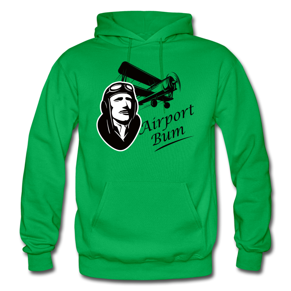 Airport Bum - Gildan Heavy Blend Adult Hoodie - kelly green