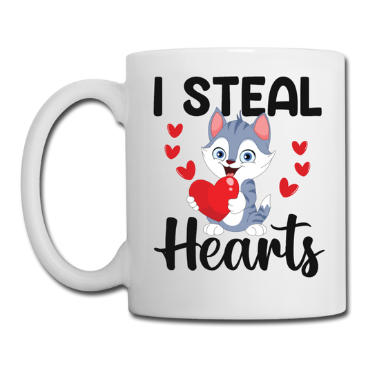 I Steal Hearts v1 - Coffee/Tea Mug - white