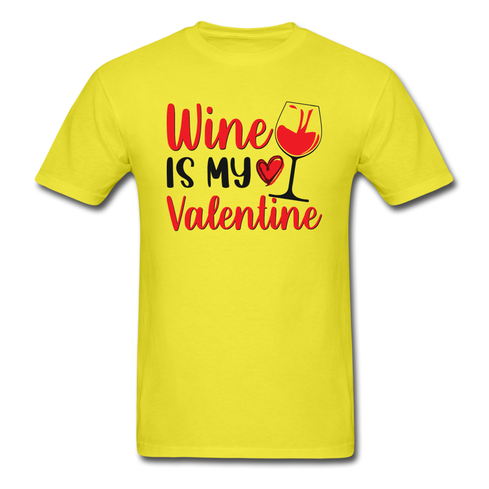 Wine Is My Valentine v2 - Unisex Classic T-Shirt - yellow