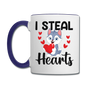 I Steal Hearts v1 - Contrast Coffee Mug - white/cobalt blue