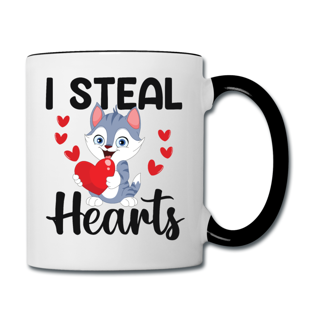 I Steal Hearts v1 - Contrast Coffee Mug - white/black