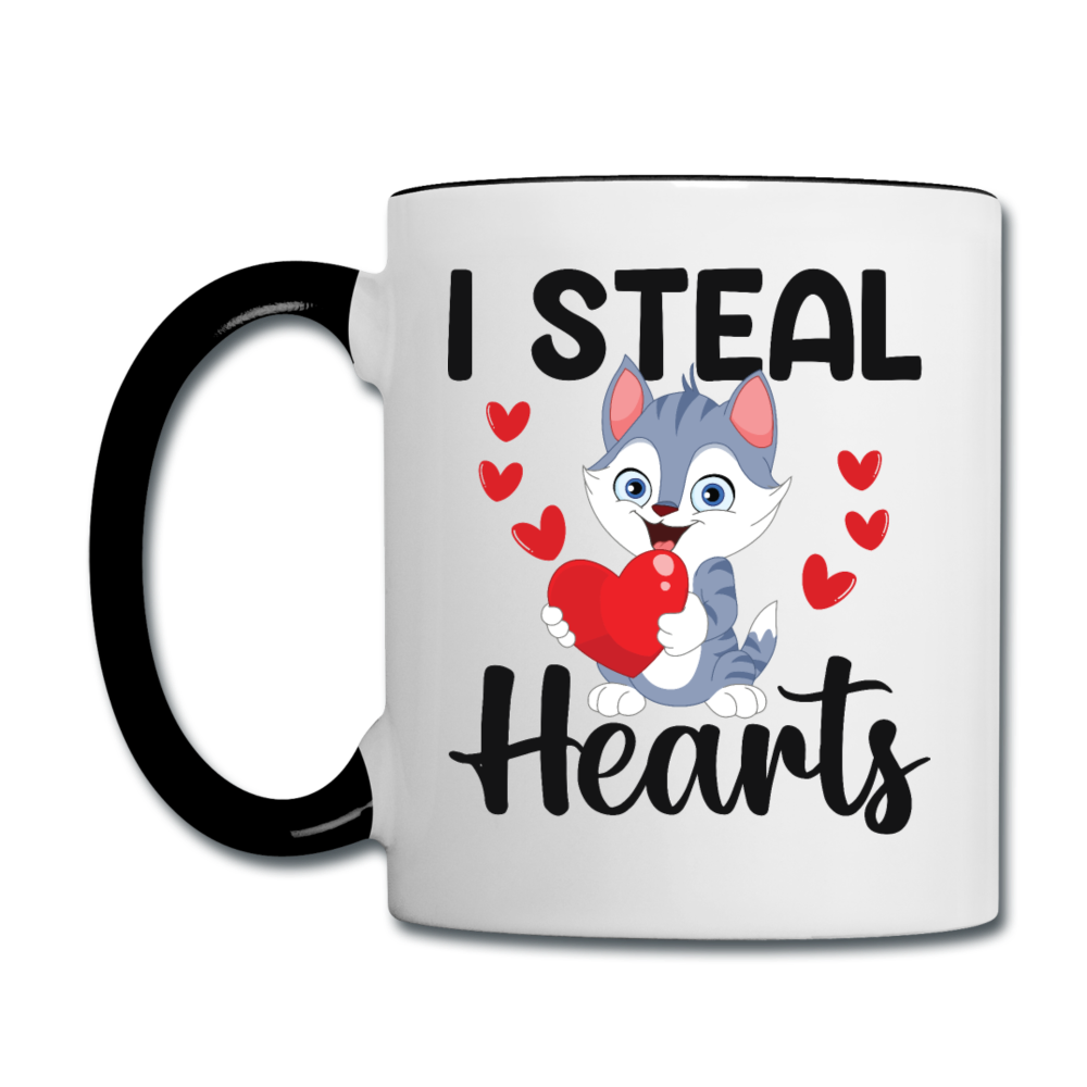 I Steal Hearts v1 - Contrast Coffee Mug - white/black