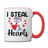 I Steal Hearts v1 - Contrast Coffee Mug - white/red