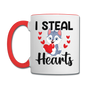 I Steal Hearts v1 - Contrast Coffee Mug - white/red