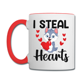 I Steal Hearts v1 - Contrast Coffee Mug - white/red