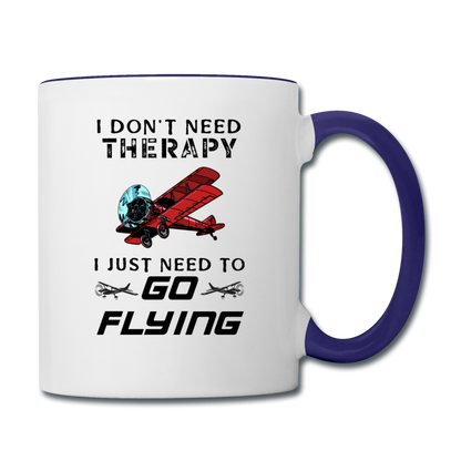 I Don't Need Therapy - Flying - Contrast Coffee Mug - white/cobalt blue