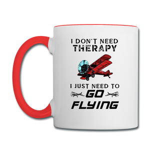I Don't Need Therapy - Flying - Contrast Coffee Mug - white/red