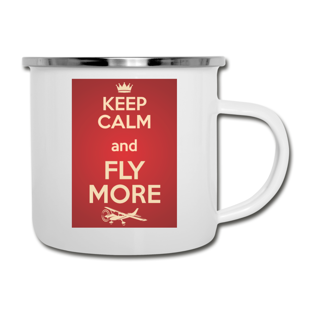 Keep Calm And Fly More - Red - Camper Mug - white