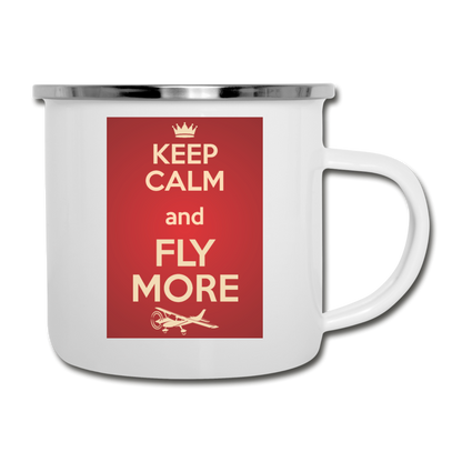 Keep Calm And Fly More - Red - Camper Mug - white