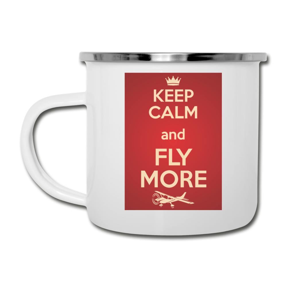 Keep Calm And Fly More - Red - Camper Mug - white