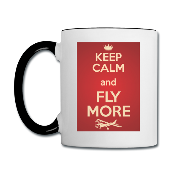 Keep Calm And Fly More - Red - Contrast Coffee Mug - white/black