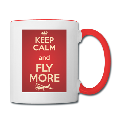 Keep Calm And Fly More - Red - Contrast Coffee Mug - white/red