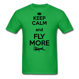 Keep Calm And Fly More - Black - Unisex Classic T-Shirt - bright green
