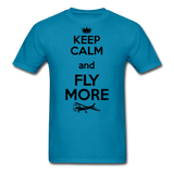 Keep Calm And Fly More - Black - Unisex Classic T-Shirt - turquoise