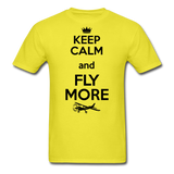Keep Calm And Fly More - Black - Unisex Classic T-Shirt - yellow