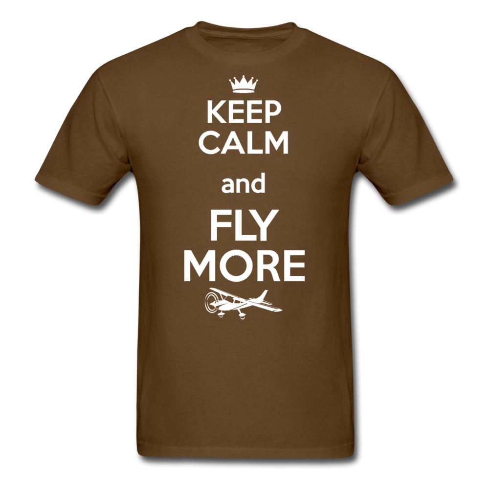 Keep Calm And Fly More - White - Unisex Classic T-Shirt - brown