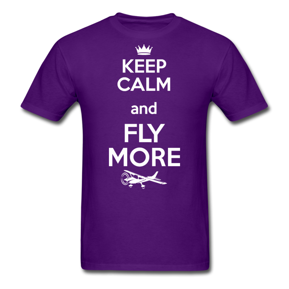 Keep Calm And Fly More - White - Unisex Classic T-Shirt - purple