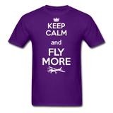 Keep Calm And Fly More - White - Unisex Classic T-Shirt - purple