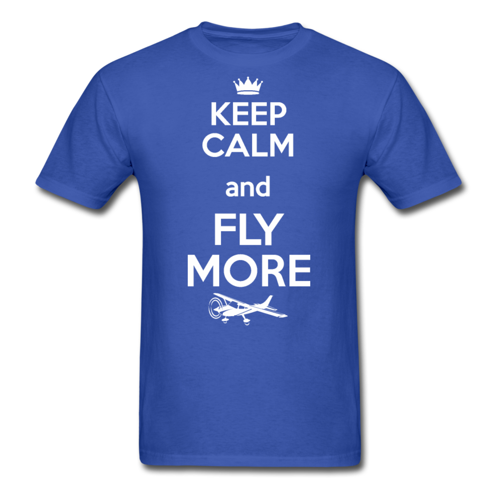 Keep Calm And Fly More - White - Unisex Classic T-Shirt - royal blue