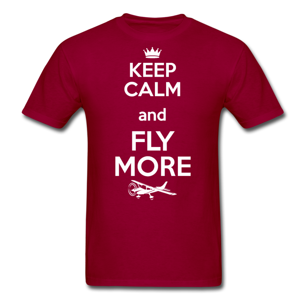 Keep Calm And Fly More - White - Unisex Classic T-Shirt - dark red