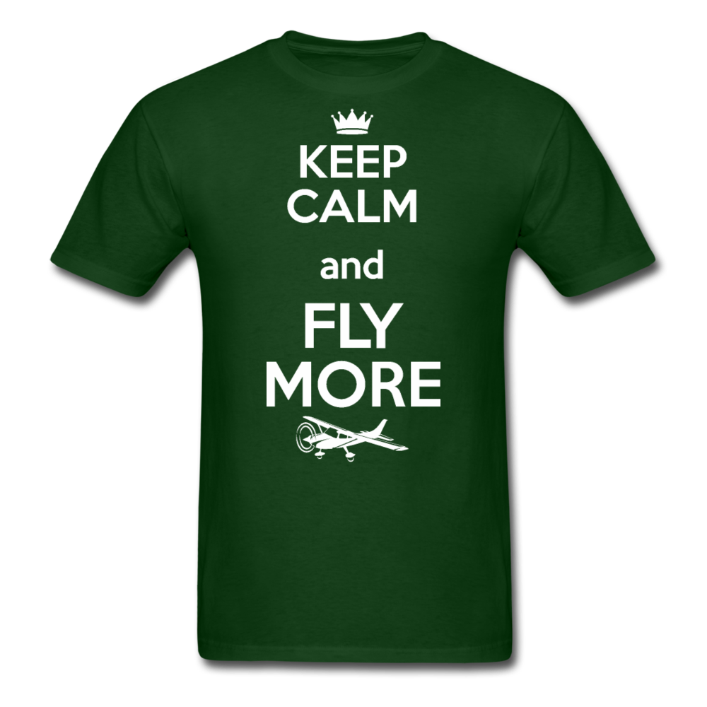 Keep Calm And Fly More - White - Unisex Classic T-Shirt - forest green